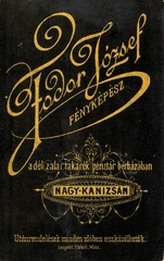 Magyarország, Nagykanizsa, Dél-Zalai Takarékpénztár bérháza, Fodor József fényképész. A felvétel 1885-ben készült., 1900, Mészöly Leonóra, műterem, fényképész, hátlap, Fortepan #90187