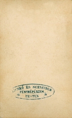 Magyarország, Budapest, Licskó és Schneiden fényképészek. A felvétel 1862-ben készült., 1900, Mészöly Leonóra, műterem, fényképész, hátlap, Fortepan #90192