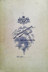 Szlovákia, Gölnicbánya, Friedmann Gyula fényképész., 1913, Mészöly Leonóra, műterem, fényképész, hátlap, Fortepan #90197