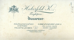 Magyarország, Budapest V., Szabad sajtó (Eskü) út 6., Kígyó utca 5., Haberfeld Károly fényképész., 1900, Mészöly Leonóra, műterem, fényképész, hátlap, Budapest, Fortepan #90219