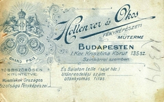 Magyarország, Budapest I., Krisztina körút 135., Hollenzer és Okos fényképészeti műterme., 1900, Mészöly Leonóra, műterem, fényképész, hátlap, Budapest, Fortepan #90230