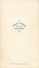 Magyarország, Szombathely, Knébel Ferenc fényképész. A felvétel 1860-ban készült., 1900, Mészöly Leonóra, műterem, fényképész, hátlap, Fortepan #90252