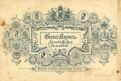 Magyarország, Szombathely, Belsikátor 1., Knébel Ferenc fényképész. A felvétel 1889-ben készült., 1900, Mészöly Leonóra, műterem, fényképész, hátlap, Fortepan #90253