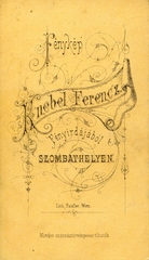 Magyarország, Szombathely, Knébel Ferenc fényképész. A felvétel 1870-ben készült., 1900, Mészöly Leonóra, műterem, fényképész, hátlap, Fortepan #90254