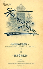 Magyarország, Budapest V., Dorottya utca 11., Kurzweil Frigyes fényképész., 1900, Mészöly Leonóra, műterem, fényképész, hátlap, Budapest, Fortepan #90281