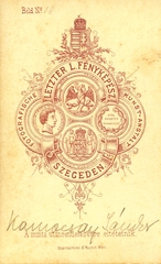 Magyarország, Szeged, Letzter Lázár fényképész. A felvétel 1869-ben készült., 1900, Mészöly Leonóra, műterem, fényképész, hátlap, Fortepan #90285