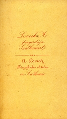 Románia,Erdély, Szatmárnémeti, Lovich Antal fényirdája. A felvétel 1870-ben készült., 1900, Mészöly Leonóra, műterem, fényképész, hátlap, Fortepan #90298