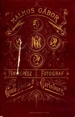 Románia,Erdély, Gyulafehérvár, Malmos Gábor fényképész. A felvétel 1880-ban készült., 1900, Mészöly Leonóra, műterem, fényképész, hátlap, Fortepan #90305