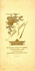 Románia,Erdély, Nagyvárad, N. Teleky utca 4., Náth János fényképész. A felvétel 1895-ben készült., 1900, Mészöly Leonóra, műterem, fényképész, hátlap, Fortepan #90314