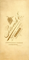 Románia,Erdély, Zilah, Kossuth tér 13., Petrovich Elek fényképészeti műterme. A felvétel 1898-ban készült., 1900, Mészöly Leonóra, műterem, fényképész, hátlap, Fortepan #90322