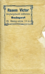 Magyarország, Budapest IX., Ráday utca 14., Rasem Victor fényképész., 1900, Mészöly Leonóra, műterem, fényképész, hátlap, Budapest, Fortepan #90335