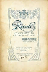 Magyarország, Budapest VII., Rákóczi (Kerepesi) út 30., Rivoli fényképészeti és festészeti műterme., 1904, Mészöly Leonóra, műterem, fényképész, hátlap, Budapest, Fortepan #90346