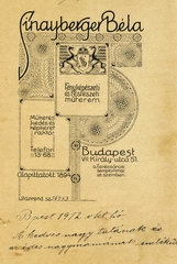 Magyarország, Budapest VII., Király utca 51., Sinayberger Béla műterme., 1912, Mészöly Leonóra, műterem, fényképész, hátlap, Budapest, Fortepan #90370