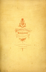 Magyarország, Miskolc, Szinay és társa fényképészek. A felvétel 1870-ben készült., 1900, Mészöly Leonóra, műterem, fényképész, hátlap, Fortepan #90398