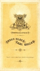 Románia,Erdély, Beszterce, Theodor Glatz és Carl Koller fényképészek. A felvétel 1862-ben készült., 1900, Mészöly Leonóra, műterem, fényképész, hátlap, Fortepan #90400