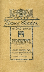 Magyarország, Balassagyarmat, Rákóczi fejedelem út 39., Vámos Aladár fotóműterme., 1910, Mészöly Leonóra, műterem, fényképész, hátlap, Fortepan #90413