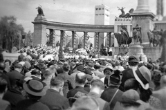 Magyarország, Budapest XIV., Hősök tere, Eucharisztikus Világkongresszus., 1938, Fortepan, Budapest, Árpád-ábrázolás, Fortepan #9077