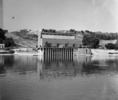 Magyarország, Dunaújváros, (Sztálinváros), a Dunai Vasmű vízkiemelő telepe., 1955, UVATERV, egy dunai hajóút, Duna, vízmű, Fortepan #91082