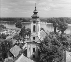 Magyarország, Szentendre, Preobrazsenszka templom., 1955, UVATERV, egy dunai hajóút, templom, látkép, Fortepan #91161