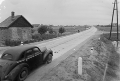 Magyarország, Kazincbarcika, Hadak útja (26-os főút), jobbra a leágazás ma az Egressy Béni út., 1955, UVATERV, Skoda 1101/1102 Tudor, Fortepan #91515