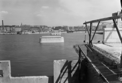 Magyarország, Budapest XI., a Petőfi híd pillérei a budai hídfőtől a Boráros tér felé nézve., 1951, UVATERV, hídpillér, Budapest, Fortepan #91557