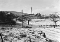 Magyarország, Budapest XII.,Budapest XI., Meredek utca (Miasszonyunk útja) - Korompai utca kereszteződése., 1951, UVATERV, Budapest, villanypózna, látkép, havas táj, Fortepan #91574