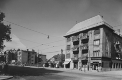 Hungary, Budapest XIV., Thököly út a Hungária körúttól a Hermina (Május 1.) út felé nézve, 1954, UVATERV, florist, Budapest, Fortepan #91626