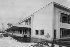 Magyarország, Nyíregyháza, az újjáépített vasútállomás., 1951, UVATERV, étterem, vasútállomás, modern építészet, Fortepan #91685