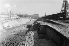 Magyarország, Budapest XIV., Kerepesi út. A metró és a gödöllői HÉV Hungária körúti, tervezett közös végállomásának építése., 1951, UVATERV, metróépítés, metró, metróállomás, Budapest, Fortepan #91689