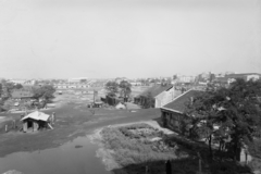 Magyarország, Budapest XIV., Törökőri látkép a Mogyoródi út felől nézve, szemben, keresztben az Egressy út, jobbra a Posta Központi Járműtelep látható., 1963, UVATERV, Moszkvics 407, Csepel B-350/D-350, Budapest, Fortepan #91844