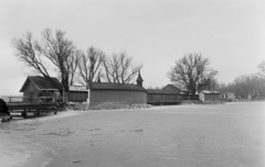 Magyarország,Balaton, Keszthely, Szigetfürdő / Sziget-strand., 1959, UVATERV, tél, jég, Fortepan #91969