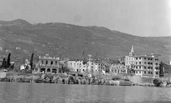 Croatia, Lovran, látkép a tenger felől., 1900, Zichy, sea shore, mountain, Fortepan #9215