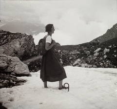 1937, Ebner, snow, woman, backpack, travel equipment, Mountaineering, Fortepan #92185