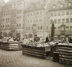 Németország, Nürnberg, Obstmarkt., 1939, Ebner, piac, Fortepan #92200