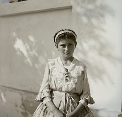 Hungary, Decs, lány sárközi népviseletben., 1939, Ebner, folk costume, girl, Sárköz folk costume, Fortepan #92248