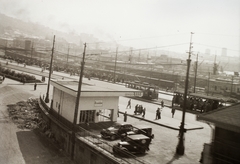 Italy, Genoa, kikötő., 1939, Ebner, street view, tram, rail, train station, train, Esso-brand, Fortepan #92382