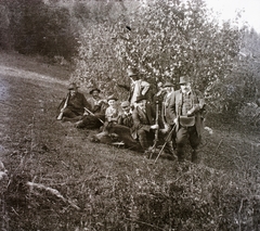 1939, Ebner, tableau, hunter, hunting, hillside, gun, wild boar, Fortepan #92427