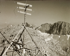 Ausztria, Dachstein hegymasszívum, kilátás a Gamsfeldspitz-röl észak felé, balra a Hoher Dachstein (2995 m), szemben a Hoher Koppenkarstein (2865 m)., 1936, Ebner, Fortepan #92440