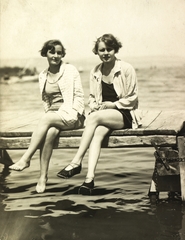 1930, Gesler Péter, bathing suit, leg over leg, Fortepan #92865