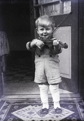 1930, Haui Balázs, musical instrument, violin, kid, Fortepan #92907