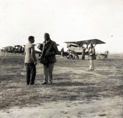 1931, Horváth Balázs, airplane, airport, biplane, leather jacket, Fortepan #93130