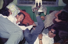 Egypt, 1962, Inkey Tibor, colorful, glasses, sleeping, railway cabin, cabin, Fortepan #93161