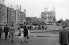 Egyiptom, Kairó, Tahrir tér., 1962, Inkey Tibor, reklám, Skoda-márka, TWA légitársaság, CSA légitársaság, arab írás, Rolex-márka, Fortepan #93179