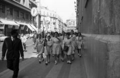 Egyiptom, Kairó, Qasr el-Nil út az Olwi utca sarkától a Mustafa Kamel tér felé nézve., 1962, Inkey Tibor, Fortepan #93232