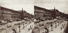 Magyarország, Budapest VIII., József körút a Krúdy (József) utcától a Baross utca felé nézve. A felvétel 1894-ben készült., 1900, Kiss László, Dabasy Fromm Géza, sztereófotó, Budapest, Fortepan #93366