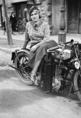 1936, Kurutz Márton, motorcycle with sidecar, girls'n'cars, Fortepan #93489