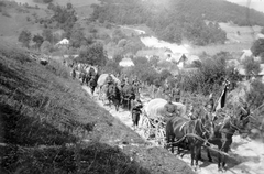 Románia,Erdély, Észak-Erdély, a felvétel a magyar csapatok bevonulása idején készült., 1940, Fortepan, területgyarapodás, ló, szekér, fogat, menetoszlop, Fortepan #9352