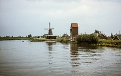 Hollandia, Streefkerk, a De Lek folyó prtján a De Liefde nevű szélmalom., 1969, LHM, színes, szélmalom, Fortepan #93534