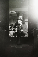 1936, Fortepan/Album004, reflection, vase, self-portrait, lampshade, Fortepan #93797