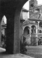 Magyarország, Sárospatak, Rákóczi-vár, a Lorántffy-loggia és a Vörös-torony., 1930, Vajkai Aurél, múzeum, vár, Fortepan #93889